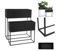 Soportes metálicos alargados estilo industrial TINO para macetas, juego de 2 unidades