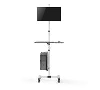Soportes móviles profesionales Maclean, estaciones de trabajo informáticas portátiles sobre ruedas, para pantallas de hasta 17"-32", con capacidad máxima de 20 kg, modelo MC-793