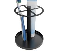 Soportes para cepillos de dientes para baños, soporte de pasta de dientes de 4 compartimentos, almacenamiento de cepillo de dientes con bandeja de goteo, para pasta de dientes, maquinilla de afeitar
