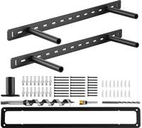 Soportes para estanterías VEVOR, 2 unidades, capacidad de carga de 68 kg, soportes para estanterías de alta resistencia, dimensiones 558,4 x 157,4 x 38,1 mm, soportes para estanterías ocultas, sistema