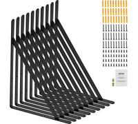 Soportes para estanterías VEVOR, 308 x 209 x 25 mm, paquete de 10 unidades, soportes flotantes, soportes para estanterías, soportes triangulares de acero de 3 mm de grosor, color mate, con capacidad d