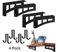 Soportes para estantes de 15 cm, juego de 4 unidades, con conexión de esquina invisible, para organizar