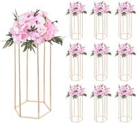 Soportes para flores de boda VEVOR, 290x250x600 mm, 10 unidades. Taburetes para flores con cubierta de acrílico y patas hexagonales, ideales para bodas, fiestas, cumpleaños, uso doméstico y como sopor