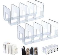 Soportes para libros de acrílico, con 4 compartimentos, antideslizantes, para oficina y cocina
