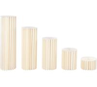 Soportes para macetas de cartón, tipo columna, juego de 5 unidades. Estructura de panal. Fabricados con placas de PVC y marco de plástico. Capacidad de carga: 50 kg por soporte. Ideales para decoració