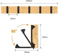 Soportes para perchas de bambú, con 5 ganchos, plegables, con capacidad de hasta 20 kg, para montaje en pared