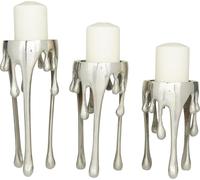 Soportes para velas de aluminio, diseño moderno, juego de 3 unidades de 30 cm, 25 cm y 20 cm, para decoración del hogar