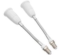 SOPOTUTU Adaptador Extensor Flexible de Portalámparas E14 a E27, 19,5 Cm, 2 Piezas, Casquillo de Luz Extensible para Iluminación Interior en Hogares y Oficinas