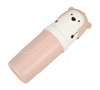 SOPOTUTU Estuche Portátil para Cepillos de Dientes Vaso de Viaje de Plástico Rosa, Resistente al Impacto y Desgaste, Adecuado para Camping y Maletas