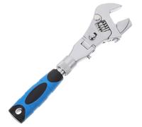 SOPOTUTU Llave Inglesa Ajustable Carraca Reversible con Mango Telescópico de Cabeza Flexible Giratoria Herramienta Duradera para Mantenimiento Doméstico y Mecánico