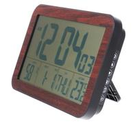 SOPOTUTU Reloj Despertador electrónico de Pared y sobremesa Negro Calendario perpetuo, Humedad, Pantalla Grande y función silenciosa para Sala de Estar y hogar