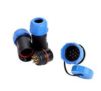 Sorandy Conector de Enchufe de Aviación Impermeable SP21 IP68 para Lámparas de Exterior 2/3/4/5/7/9/12pin Nylon PA66 (7 pines)