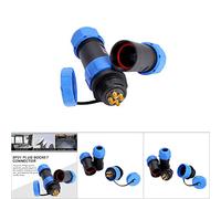 Sorandy Conector de Enchufe de Aviación Impermeable SP21 IP68 para Lámparas de Exterior 2/3/4/5/7/9/12pin Nylon PA66 (4 pines)
