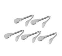 Sorandy Pinzas Multifunción para Alimentos de Acero Inoxidable, Juego de 5 para Ensalada, Filete, Barbacoa, Buffet, Herramienta de Cocina Plateada (Pequeña)