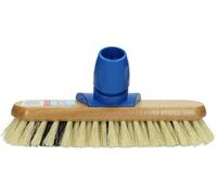 Sorbo Estropajo - 22 cm - Cepillo de Limpieza Resistente con cerdas de Fibra Dura - Cuerpo de Madera - para Uso en Interiores y Exteriores - Ideal para Fregar Suelos, terrazas y Azulejos - Ø 24 mm