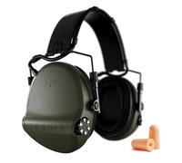 Sordin Supreme X2 (301004-10G-AMA) - Protector auditivo electrónico, color negro con almohadillas de gel y diadema de cuero, modo de protección dual, 4 modos de audio (SNR 29 / NRR 23)