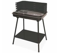 soriani Sun-Day - Barbacoa de carbón vegetal rectangular, 58 x 38 cm, color negro