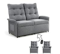 SOSINYA Juego de 2 sillones Relax eléctricos, reclinables Individuales combinables en sofá Relax de 2 plazas, Respaldo y reposapiés Ajustables, para salón, salón, Dormitorio y Cine en casa