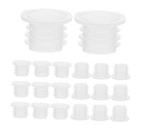 Sosoport 100 Tapones de Botella de Plástico Blanco Superficie Lisa y Cierre Hermético, Tapones Reutilizables de PE para Botellas de Vino y Agua