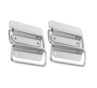 Sosoport 4 Piezas Manija de Reparación de Caja Manija Caja de Herramientas Plegable de Acero Inoxidable Plata Resistente al Desgaste Ahorra Espacio y Baúl Uso en Almacenes y Exterior