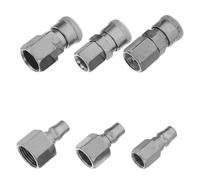 Sosoport 6 Piezas Conector Rápido Neumático Accesorio con Acoplamiento Rápido y Bomba de Aire Tipo C Macho y Hembra para Manguera de Pu