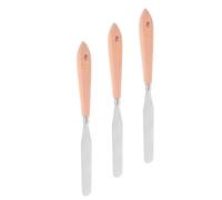 Sosoport Espátulas de Acero Inoxidable Juego de 3 y Uso Versátil Aplicación Flexible Mango de Madera para Pintura al Óleo para Artistas Profesionales y Aficionados