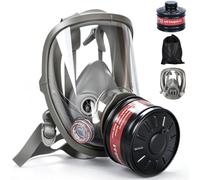Sosvulix Cubierta de máscara completa reutilizable profesional con 2 filtros, 10 filtros de algodón,5 protege la membrana, para pintura, gas, pintura, polvo, productos químicos y otras protecciones