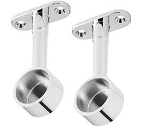 SOTECH 1 Par 2 Piezas Soporte de varilla de armario para un tubo | de redondo Ø 25 mm cromo pulido Altura ajustable 64 - 93 mm