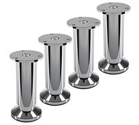 SOTECH 4 pies de Mueble Terra Altura 120 mm Cromo Pulido Altura Regulable hasta máx. 15 mm, cargable hasta 250 kg/por pie