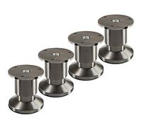 SOTECH 4 pies de Mueble Terra Altura 50 mm Aspecto Acero Inoxidable Cepillado Regulables en Altura hasta máx. 15 mm, cargables hasta 250 kg/por pie