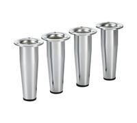 SOTECH 4 Piezas Patas para Muebles Fox-TROT Altura 150 mm Patas Ajustables en Cromo Pulido Ajustables con Patas de gabinete de 12 mm como máximo