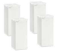 SOTECH 4 piezas Pie de Mueble Quebec 100 mm (+10 mm) 40 x 40 mm Blanco Regulable en Altura Fabricado de Aluminio