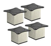 SOTECH 4 Piezas Pie de Muebles Quebec II 70 mm 65 x 65 mm Acabado en Acero | Fino Real Pie de Mueble Fabricado de Aluminio