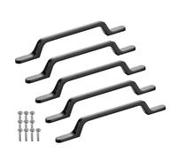 SOTECH 5 tiradores para muebles BLACKLINE IV BA 128 mm negro mate (longitud 194 mm, anchura 12 mm, altura 26 mm) Tirador para cajón de aluminio de diseño