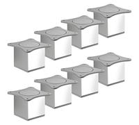 SOTECH 8 piezas Pie de Mueble QUEBEC II 70 mm 65 x 65 mm Cromo Pulido Pie de Mueble Fabricado de Aluminio