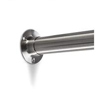 SOTECH Barra de armario de acero inoxidable 1160 mm ROUND Ø 25 mm con soporte de tubo de armario de 2 piezas CIRCLE inoxidable
