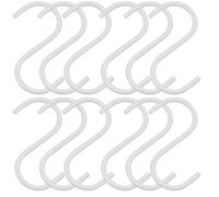 SOTECH Juego de 12 Ø 30 mm ganchos en S con recubrimiento en polvo satinado | blanco para barras redondas de hasta para guardarropas, de cocina, para ropa y mucho más