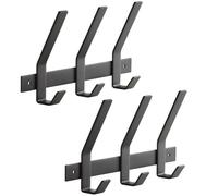 SOTECH juego de 2 barras de colgar Blackline ALBA grande 257 mm con 3 | ganchos negro con recubrimiento de polvo Perchero de pared percheros