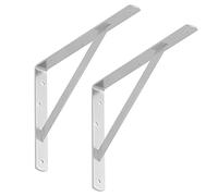 SOTECH Juego de 2 Soportes de balda (300 x 225 x 30 mm, galvanizados, con recubrimiento en polvo), Soporte de balda con cruceta para estabilización