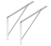 SOTECH Juego de 2 Soportes de estantería (500 x 325 x 30 mm, galvanizados, con recubrimiento en polvo), Soportes de estantería con cruceta para estabilización