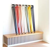 SOTECH Juego de 4 patas de mesa en forma de F, altura 745 mm, cónicas rojas ajustables de 70 a 40 mm con tornillos de apriete (sin taladrar) para mesa de cocina, mesa de comedor, mesa de oficina
