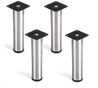 SOTECH Juego de 4 Patas de Mueble Pata del Armario Lukas Ø 42 mm | Altura ajustable Acero fino 200 mm