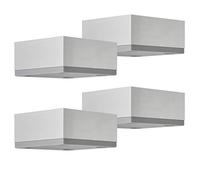 SOTECH Juego de 4 pies de mueble MOTEL 65 x 65 mm Altura 30 mm Pie deslizante de aluminio anodizado plata óptica