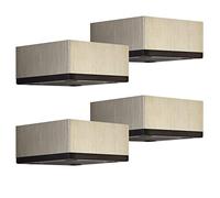 SOTECH Juego de 4 pies de mueble MOTEL 65 x 65 mm Altura 30 mm Pies de zócalo de aluminio con aspecto de acero inoxidable