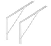 SOTECH Juego de 4 Soportes de baldas (600 x 375 x 40 mm, blanco, con recubrimiento de polvo), Soportes de baldas con cruceta para estabilización