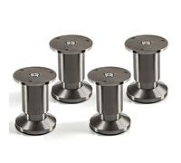 SOTECH Juego de 4 x Patas de Mueble Alpha Alto Ajustable Aspecto de Acero Fino Cepillado Capacidad de Carga hasta 250