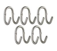 SOTECH Juego de 5 percheros FARA 88 x 51 mm, auténtico acero inoxidable | cepillado, ganchos para ropa, para pared, para chaquetas