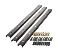 SOTECH Molduras de cumbrera 3 piezas de acero en forma de U en aspecto industrial 80 x 4 x 2 cm para tableros de mesa/incl. tornillos de fijación y casquillos para atornillar