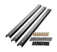 SOTECH Molduras de cumbrera 3 piezas en forma de U de acero negro 90 x 4 x 2 cm para tableros de mesa/incl. tornillos de fijación y casquillos para atornillar Perfil de refuerzo