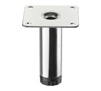 SOTECH Pie para mueble LIMA Altura 80 mm, Ø 25 mm Regulable en altura 10 mm Cromo pulido Pie para vitrina Pie para armario bajo